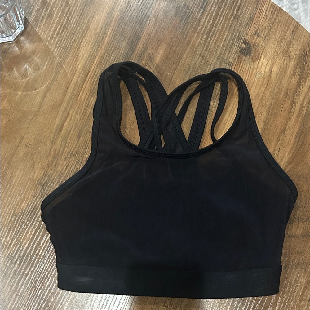 Fabletics Black Strappy Sports Bra